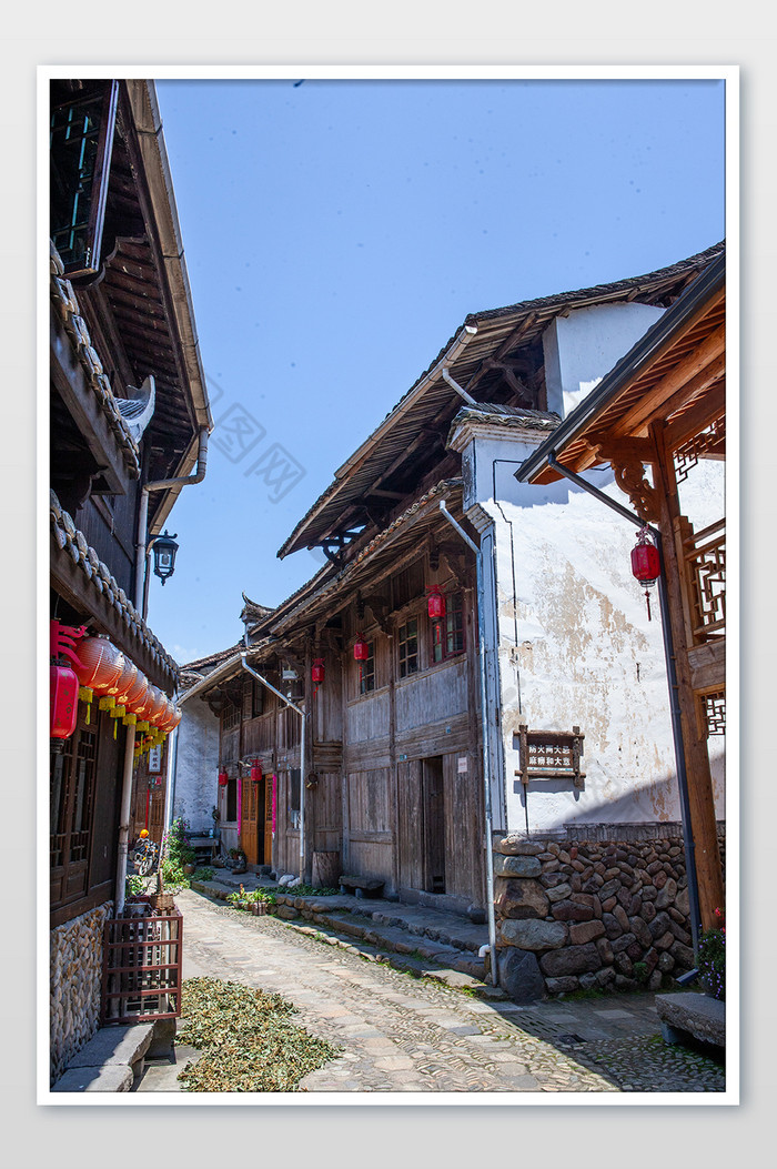 畲族古村落复古中式村庄传统建筑摄影图图片图片