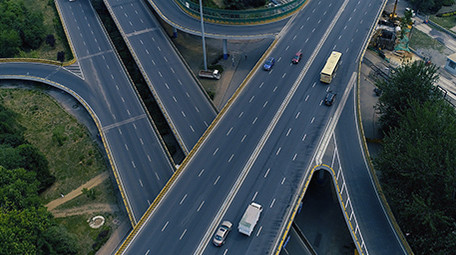 震撼航拍高架桥车流视频