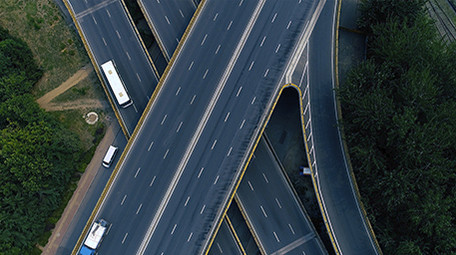 震撼航拍高架桥车流视频