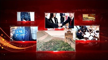 红色科技党政图片ae模版