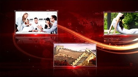 红色科技党政图片ae模版