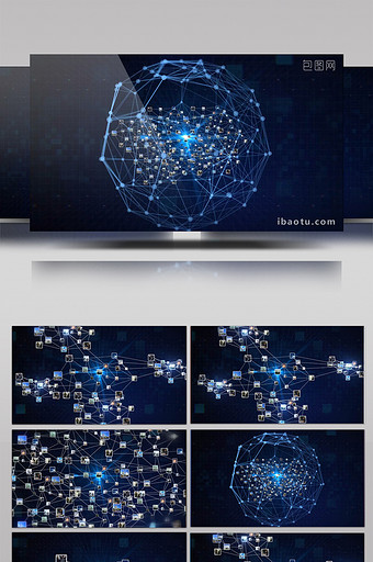 震撼大气蓝色科技感点线图企业宣传AE模板图片