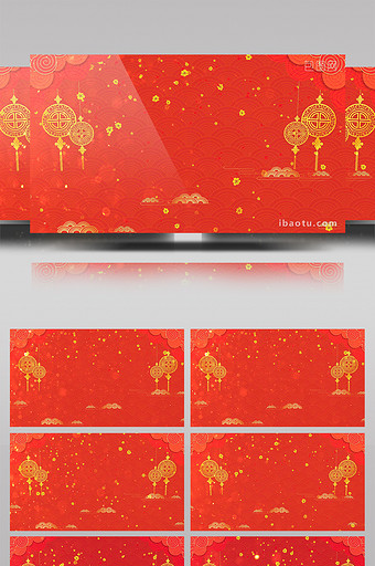 大气红金粒子装饰喜庆背景AE模板图片