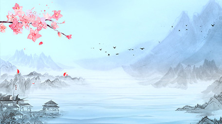 中国风江山如画水墨背景视频pr模板