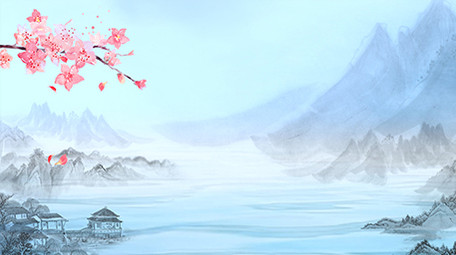 中国风江山如画水墨背景视频pr模板