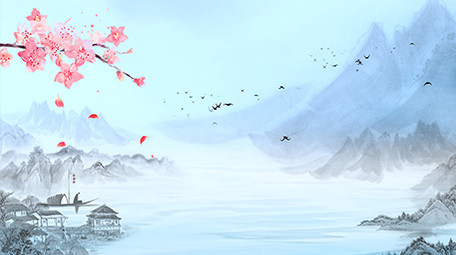 中国风江山如画水墨背景视频pr模板