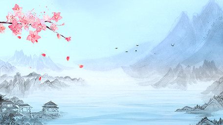 中国风江山如画水墨背景视频pr模板