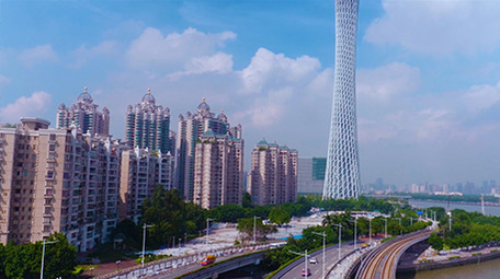 航拍中国城市广州