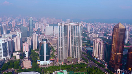 航拍中国城市广州