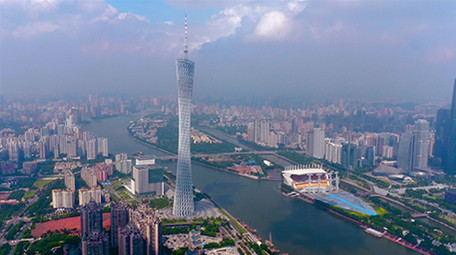 航拍中国城市广州