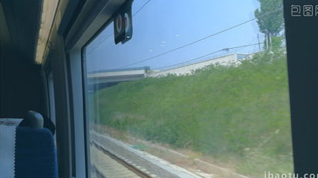 壮观大气风景高铁火车窗外美丽乡村绿水青山