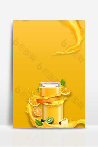 黄色果汁水果芒果橘子背景图片