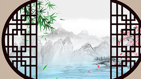 中国风庭院家居背景视频pr模板
