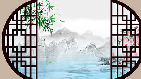 中国风庭院家居背景视频pr模板