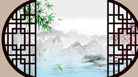 中国风庭院家居背景视频pr模板