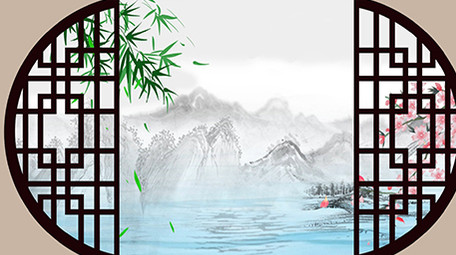 中国风庭院家居背景视频pr模板