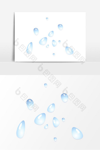 夏季水花水珠透明液体元素图片