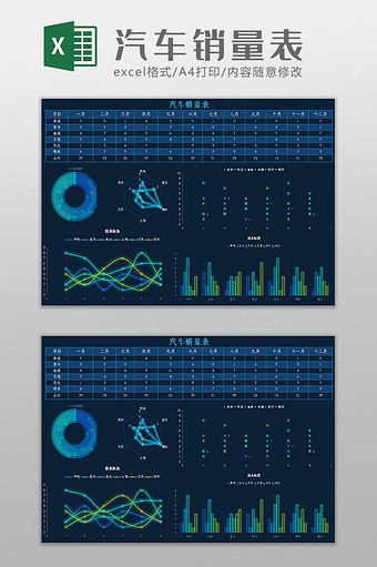科技大数据汽车销量表Excel模板图片
