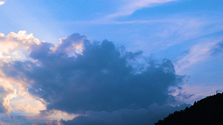 延时拍摄太阳落山前的云