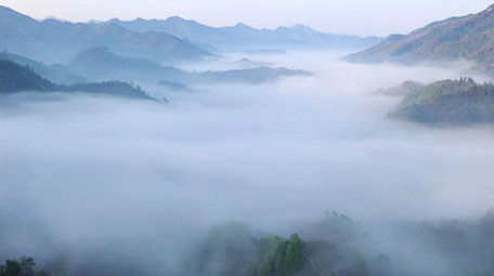 黄山云海清晨航拍视频群山环绕皖南风光