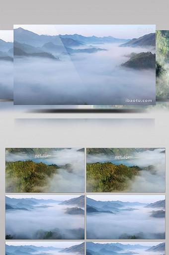 黄山云海清晨航拍视频群山环绕皖南风光图片