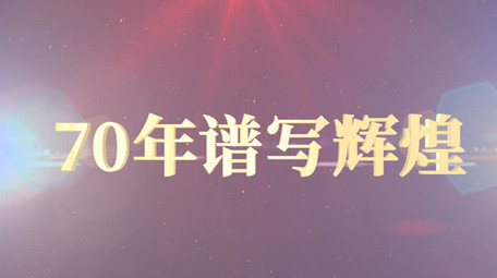 大气红色党政风鎏金70华诞照片墙AE模板