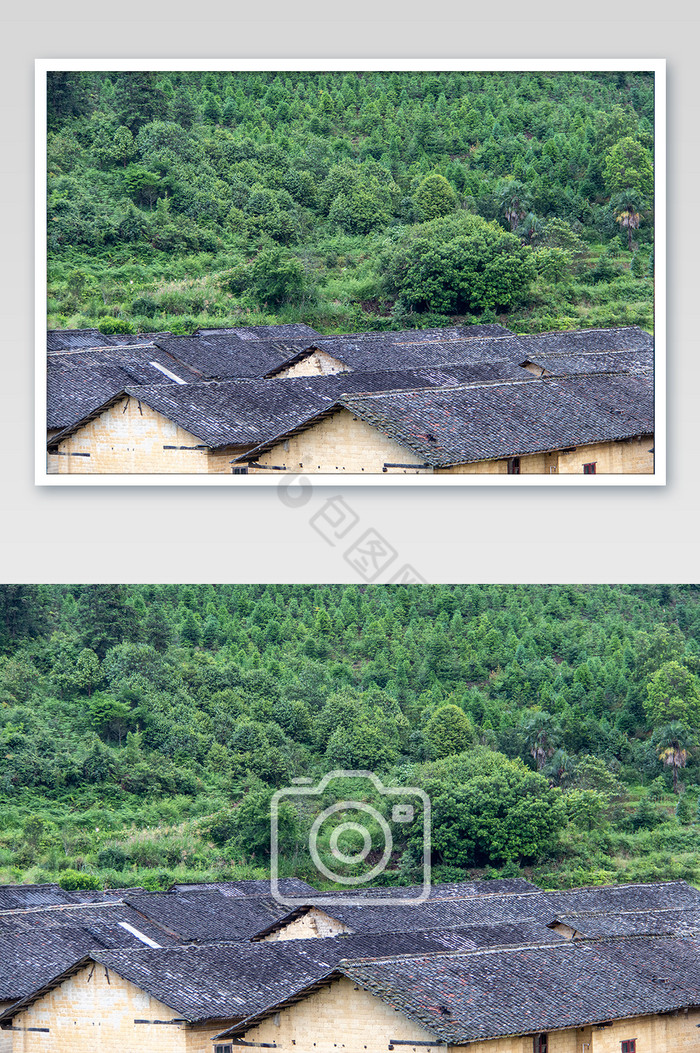 农村小瓦房泥房子建筑山村风景摄影图图片图片
