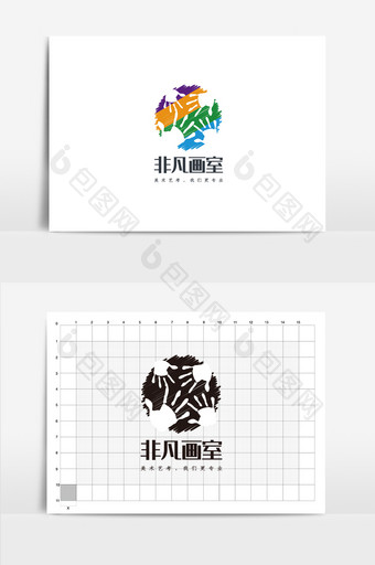 画室标志logo设计画室VI设计图片