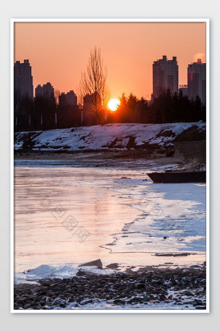 日落冬景冬季图片