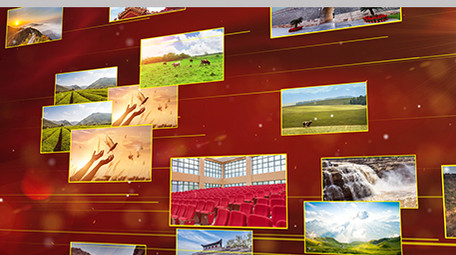 粒子光线多图文国庆70周年开场ae模板