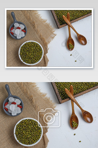冰糖绿豆汤配图背景海报图片