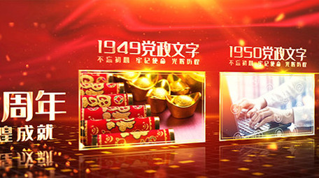 大气党政历程图片展示AE模板