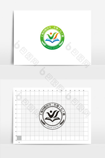 抽象个性学校班徽VI标志logo设计图片