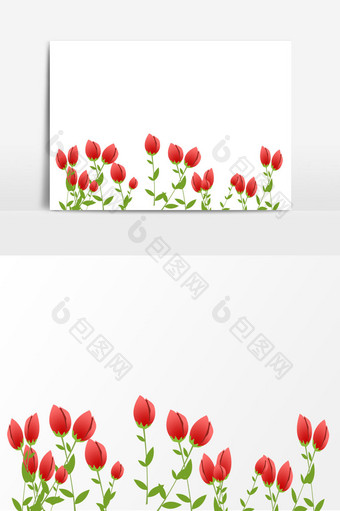 七夕情人节玫瑰花植物装饰元素图片