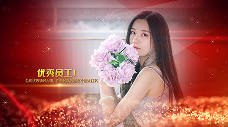 震撼大气党政红色唯美粒子图片人物介绍AE