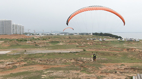 运动时尚体育动力伞高清航拍实拍