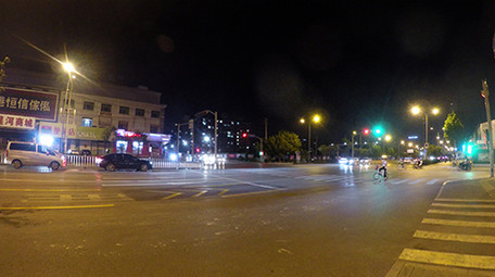 大气4k城市夜晚街道交通行人延时