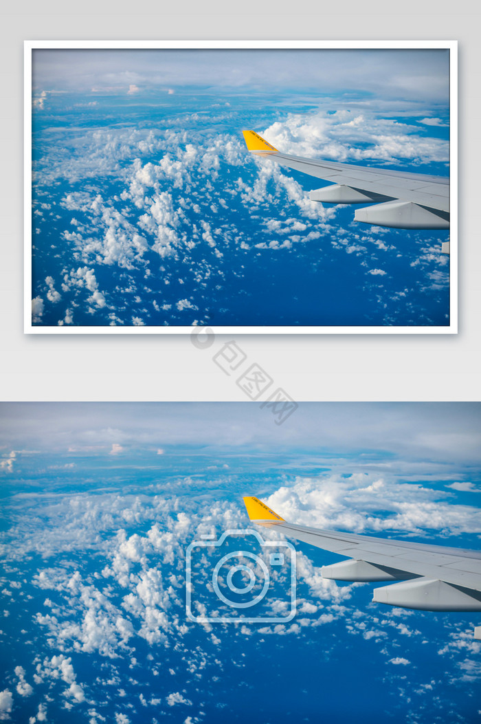 飞机窗外蓝天白云图