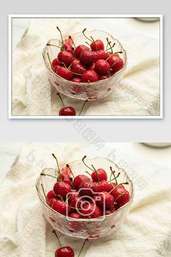 夏季新鲜樱桃高级水果静物创意摄影图图片