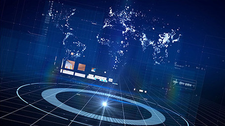 震撼大气蓝色企业图文展示