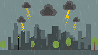 雷暴天气闪电打雷下雨动图gif图片下载