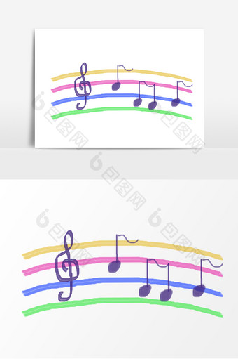 音乐符号五线谱手绘元素图片