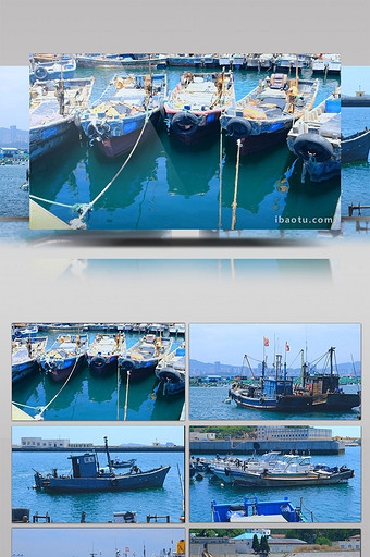 渔船码头渔民捕鱼海港海面大海木船铁船钓鱼图片