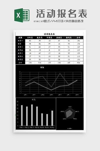 自动生成活动报名报Excel模板图片