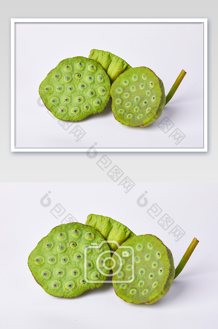 绿色莲蓬新鲜水果美食白底摄影图片图片