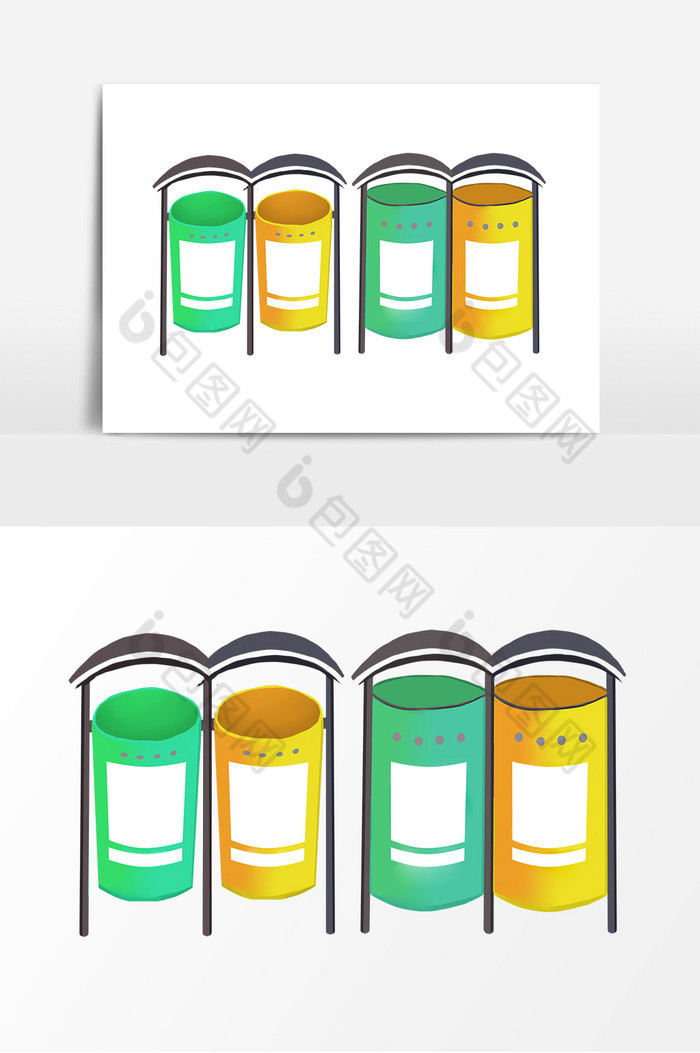 环保循环垃圾桶插画图片图片