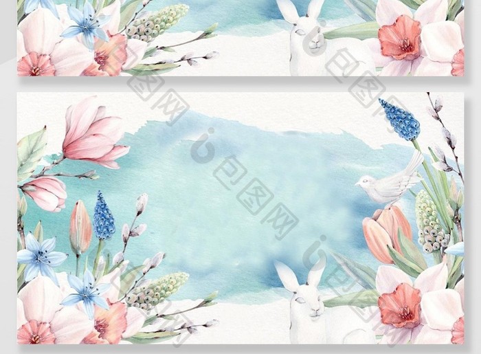 手绘水彩花卉清爽高端品牌策划ppt背景