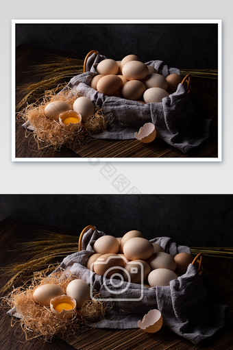 新鲜鸡蛋静物场景高清摄影图片