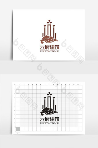 中国风云府建筑vi标志logo设计图片