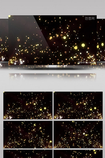 舞台黄金粒子光圈上升叠加视频素材图片